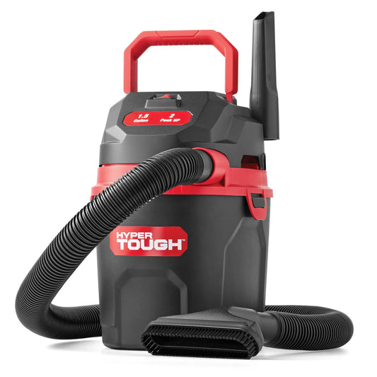 Hyper Tough 1.5 Gallon 2 Peak HP Poly Wet/Dry Vacuum, Pre Owned
